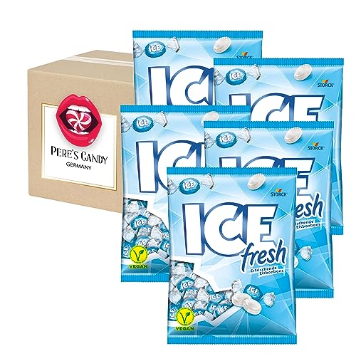 Lutschbonbons - Bonbons Süßigkeiten Ice Fresh Geschmack 5 x 425 g von Pere's Candy® Box mit Geschenk von PERE’S CANDY