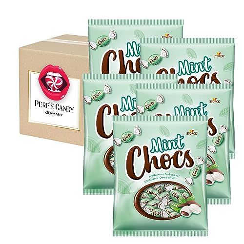 Lutschbonbons - Bonbons Süßigkeiten Mint Chocs Geschmack 5 x 425 g von Pere's Candy® Box mit Geschenk von PERE’S CANDY