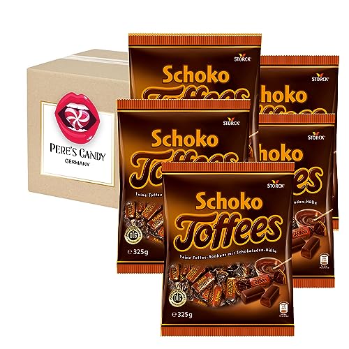 Lutschbonbons - Bonbons Süßigkeiten Schoko Toffees Geschmack 5 x 325 g von Pere's Candy® Box mit Geschenk von PERE’S CANDY