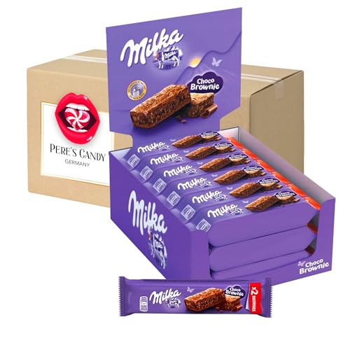 MILKA CHOCO BROWNIE 24 x 52 g Mini Küchlein – Einzeln verpackt - mit Geschenk von Pere’s Candy von PERE’S CANDY
