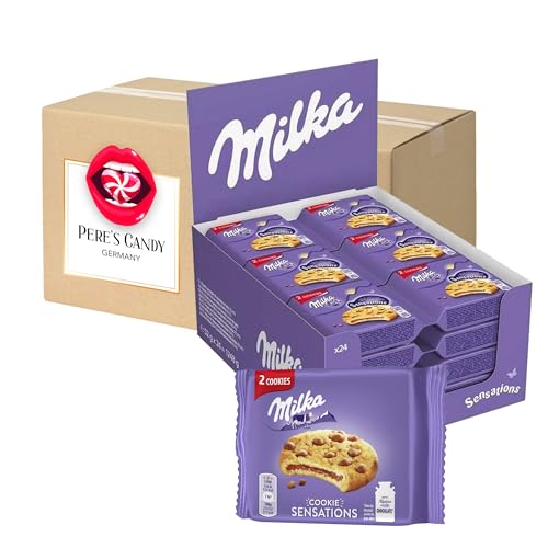 MILKA COOKIES SENSATIONS 24 x 52 g Mini Küchlein – Einzeln verpackt - mit Geschenk von Pere’s Candy von PERE’S CANDY