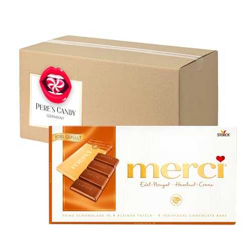 Merci Edel-Nougat Chocolate 5 x 112 g Tafelschokolade mit Geschenk von Pere's Candy von PERE’S CANDY