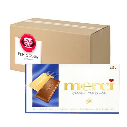 Merci Edel-Rahm Chocolate 5 x 100 g Tafelschokolade mit Geschenk von Pere's Candy von PERE’S CANDY