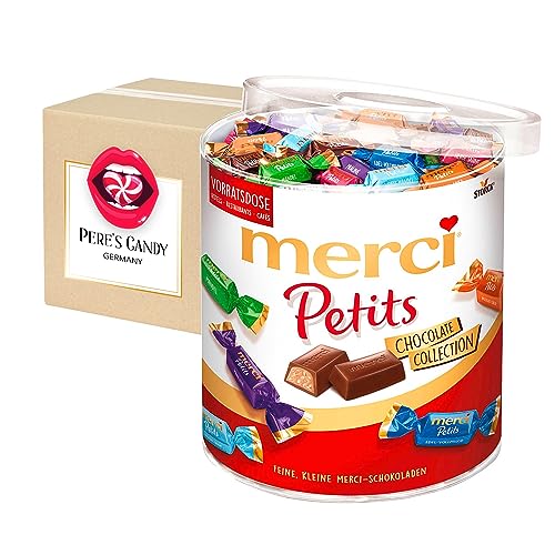 Merci Petits Chocolate Collection – 1 x 1000g – Feine Pralinen in 7 köstlichen Sorten mit Geschenk von Pere's Candy von PERE’S CANDY
