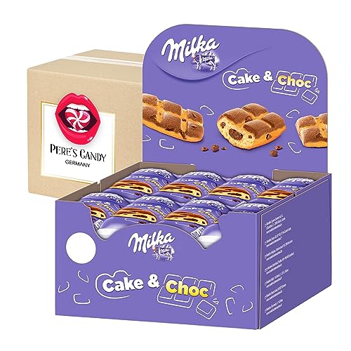 Milka Cake & Choc 24 x 35 g Alpenmilch Mini Küchlein – Einzeln verpackt | mit Geschenk von Pere’s Candy von PERE’S CANDY