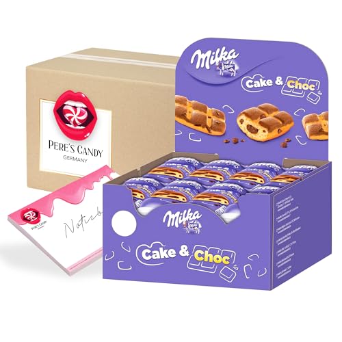 Milka Cake & Choc 24 x 35 g Alpenmilch Mini Küchlein – Einzeln verpackt | mit Geschenk von Pere’s Candy von PERE’S CANDY