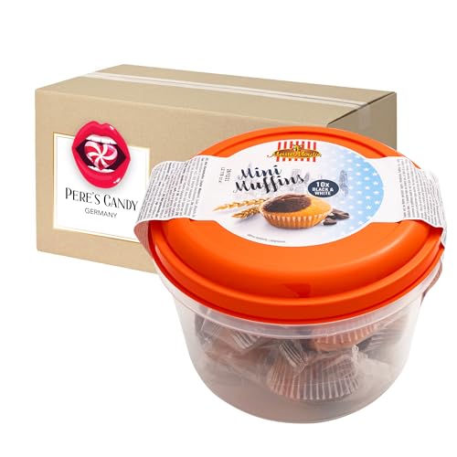 Mini Muffins Black & White saftige Kaffee Kuchen - wiederverwendbaren Dose 250g mit Geschenk von Pere's Candy von PERE’S CANDY