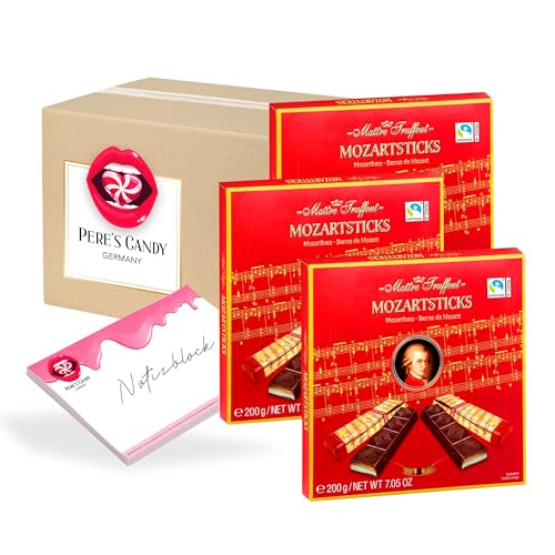 Mozart Riegel - Mozartsticks 3er Pack (3 x 200 g) von Pere's Candy® Box mit Geschenk von PERE’S CANDY