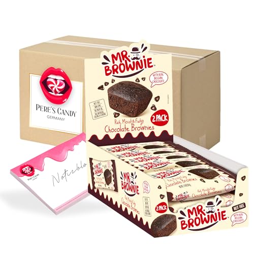 Pere's Candy Bundle für Mr. Brownie Chocolate Brownies 12 x 50g + Pere's Candy Notepad DIN A7-25 Blatt von PERE’S CANDY