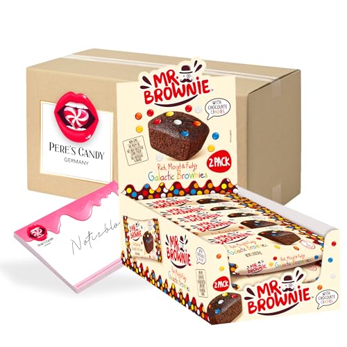 Pere's Candy Bundle für Mr. Brownie Galactic Brownies 12 x 50g + Pere's Candy Notepad DIN A7-25 Blatt von PERE’S CANDY