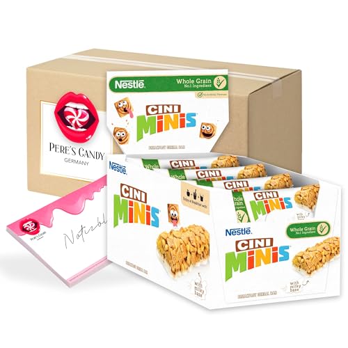 Pere's Candy® Bundle für 16 x 25 g Nestle Cini Minis Frühstück Müsli Bar + Pere's Candy Notepad DIN A7-25 Blatt von PERE’S CANDY