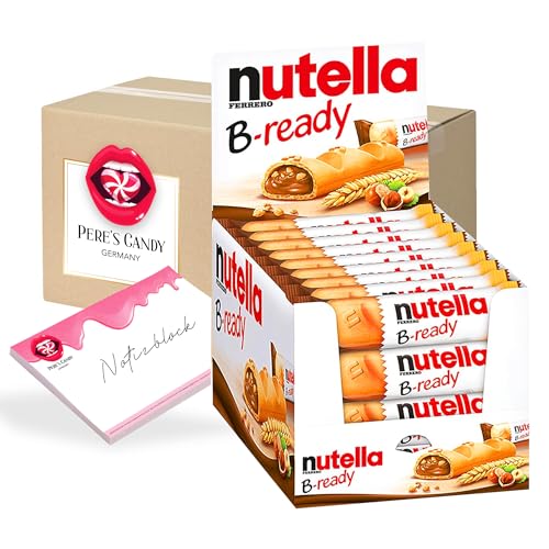 Pere's Candy® Bundle für B-ready 36er Pack (36 x 22g) Riegel Biscuits + Pere's Candy Notepad DIN A7-25 Blatt von PERE’S CANDY