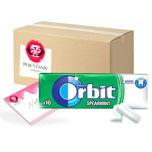 23,99€ inkl. USt (57,12€/kg) Orbit SPEARMINT Kaugummi Zuckerfrei 30 x 10 Dragees von Pere's Candy® mit notepad - Bundle von PERE’S CANDY