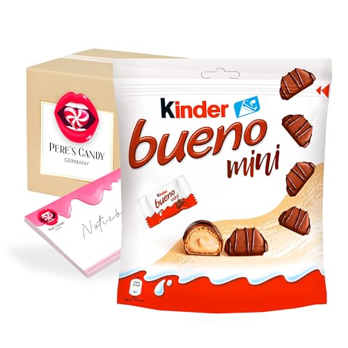 Pere's Candy Bundle für 3 x Kinder Bueno Mini 108g Mini-Waffel-Riegel + Pere's Candy Notepad DIN A7-25 Blatt von PERE’S CANDY