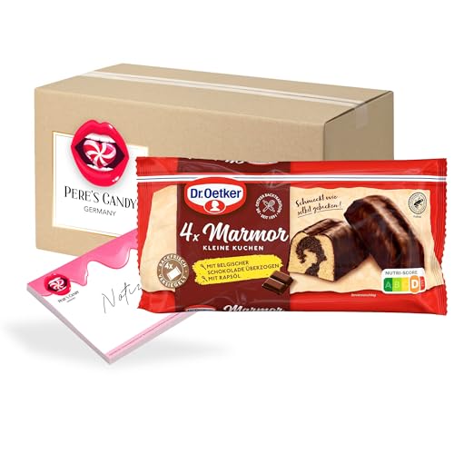 Pere's Candy Bundle für Dr. Oetker fertige kleine Marmorkuchen 5er Pack, jeweils 4 Stück à 35 g + Pere's Candy Notepad DIN A7-25 Blatt von PERE’S CANDY