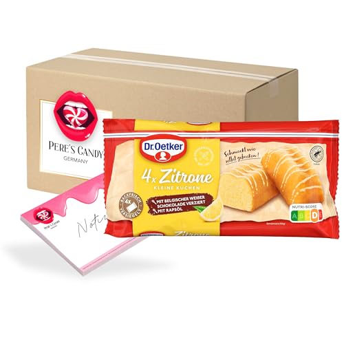 Pere's Candy Bundle für Dr. Oetker fertige kleine Zitronenkuchen 5er Pack jeweils 4 Stück à 35 g + Pere's Candy Notepad DIN A7-25 Blatt von PERE’S CANDY