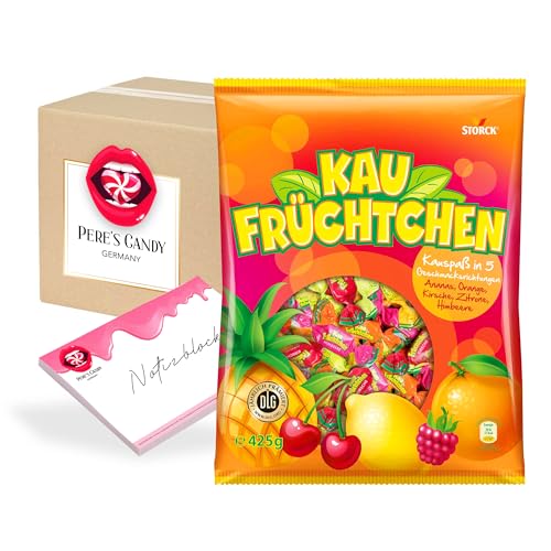 Pere's Candy Bundle für Lutschbonbons Kaufrüchtchen Bonbons Süßigkeiten Geschmack 5 x 400g + Pere's Candy Notepad von PERE’S CANDY