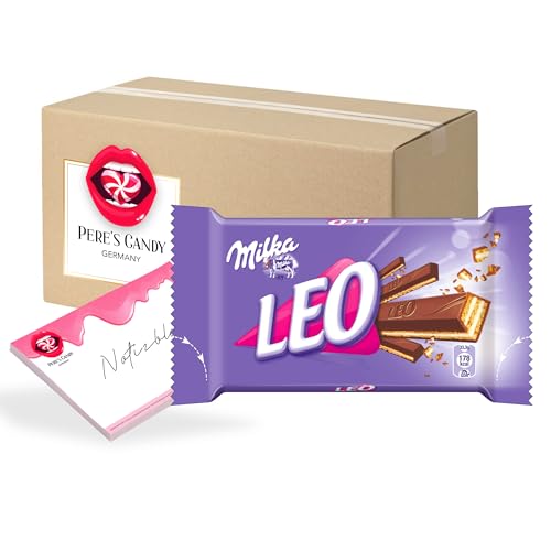 Pere's Candy Bundle für 16 x 33,3g Milka LEO Knusperwaffel mit Crème-Füllung + Pere's Candy Notepad DIN A7-25 Blatt von PERE’S CANDY