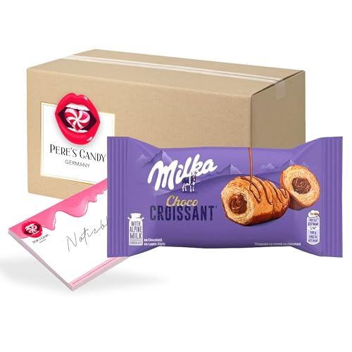 Pere's Candy Bundle für Milka Schokolade Croissants 5 x 50g + Pere's Candy Notepad DIN A7-25 Blatt von PERE’S CANDY