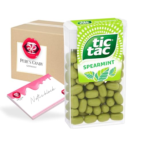 Pere's Candy Bundle für Tic Tac Spearmint 24 x 18g + Pere's Candy Notepad DIN A7-25 Blatt von PERE’S CANDY