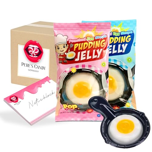 Pere's Candy Bundle für Poached Egg Shape - Pudding Jelly Pop Candy 2x26g + Pere's Candy Notepad DIN A7-25 Blatt von PERE’S CANDY