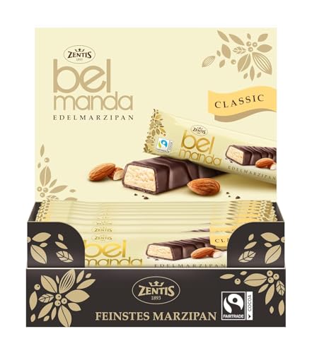 Pere'sCandy Bundle für Classic Belmanda Edelmarzipan Pralinen-Riegel Schokolade 18er Pack(18 x 40g) + Pere'sCandy Notepad 25 Blatt von PERE’S CANDY