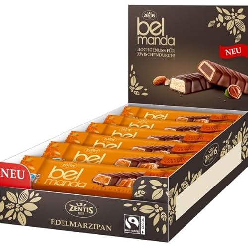 Pere'sCandy Bundle für Salted Caramel Belmanda Edelmarzipan Pralinen-Riegel Schokolade18er Pack (18 x 40g) + Pere'sCandy Notepad 25 Blatt von PERE’S CANDY