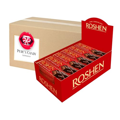 ROSHEN Schokoriegel Dunkler Schokolade mit Schokoladen-Creme-Füllung 30 x 33 g von Pere's Candy Box mit Geschenk von PERE’S CANDY