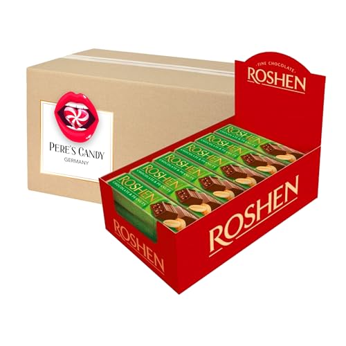 ROSHEN Schokoriegel Erdnusscreme Füllung im Thekendisplay 30 x 29 g von Pere's Candy Box mit Geschenk von PERE’S CANDY