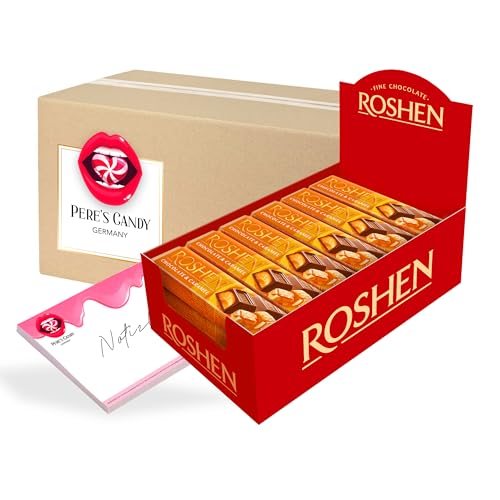 Pere's Candy Bundle für ROSHEN Schokoriegel Karamellcreme Füllung im Thekendisplay 30 x 30 g + Pere's Candy Notepad DIN A7-25 Blatt Pere's Candy Bundle für ROSHEN Schokoriegel Karamellcreme Füllung im Thekendisplay 30 x 30 g + Pere's Candy Notepad DIN A7-25 Blatt von PERE’S CANDY