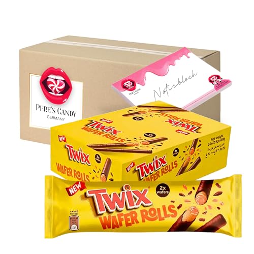 Pere's Candy Bundle für Twix Wafer Rolls 12 x 22,5g + Pere's Candy Notepad DIN A7-25 Blatt von PERE’S CANDY
