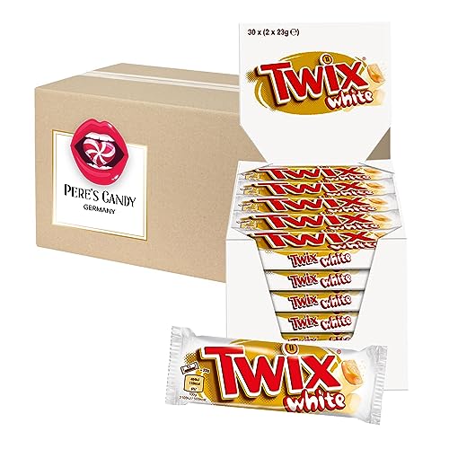 Twix white (30 x 46 g) Schokoriegel mit Kaubonbon Geschenk von Pere's Candy von PERE’S CANDY