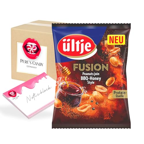Pere's Candy® Bundle für Ültje Fusion BBQ-Honey Geröstete Erdnüsse 6x150g + Pere's Candy Notepad DIN A7-25 Blatt von PERE’S CANDY