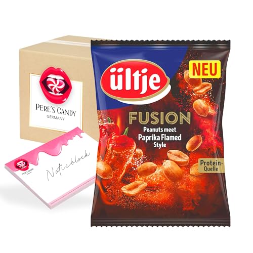 Pere's Candy Bundle für Ültje Fusion Paprika Flamed Geröstete Erdnüsse 12x150g + Pere's Candy Notepad DIN A7-25 Blatt von PERE’S CANDY