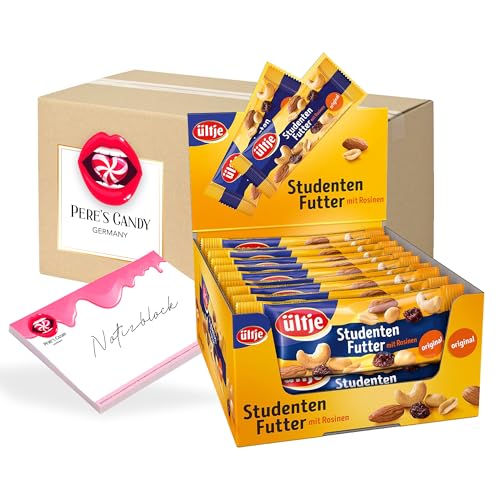 Pere's Candy® Bundle für Ültje Studentenfutter Original 20 x 50 g (1 kg) + Pere's Candy Notepad DIN A7-25 Blatt von PERE’S CANDY