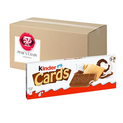 kinder Cards 128g Packung Waffel im Keksformat mit Milch- und Kakaofüllung mit Geschenk von Pere's Candy von PERE’S CANDY