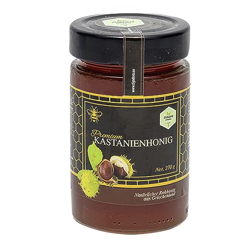 KASTANIENHONIG 270 GR – Natürlich Gefilterter Honig, Reine Imkereifüllung/Ohne Zusatzstoffe/Glutenfrei (KASTANIENHONIG) von PERGAMO Natural Flavor