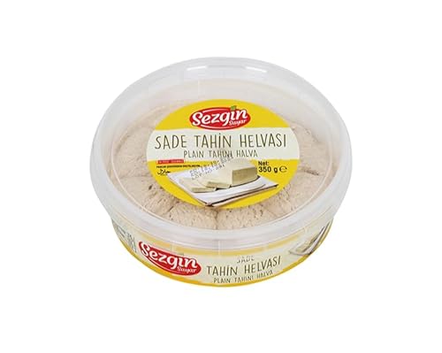 Premium Sesamöl Halva - Einfach Halva - Veganfreundlich - Natürlich verarbeitet - Ideal zum Frühstück und als Snack - Energiequelle (Tahini-Halva (Einfach)-350gr) von PERGAMO Natural Flavor