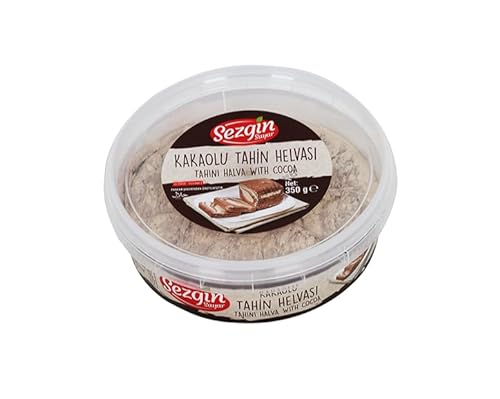 Premium Sesamöl Halva mit Kakao 350gr- Veganfreundlich - Natürlich verarbeitet - Ideal zum Frühstück und als Snack - Energiequelle (Kakao) von PERGAMO Natural Flavor