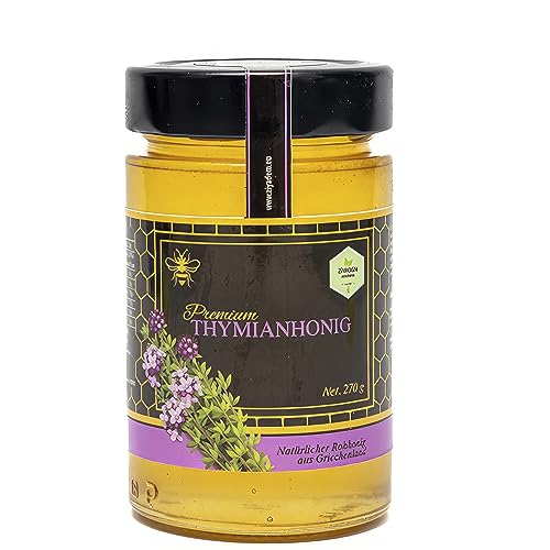THYMIANHONIG 270 GR – Natürlich Gefilterter Honig, Reine Imkereifüllung/Ohne Zusatzstoffe/Glutenfrei (THYMIANHONIG) von PERGAMO Natural Flavor