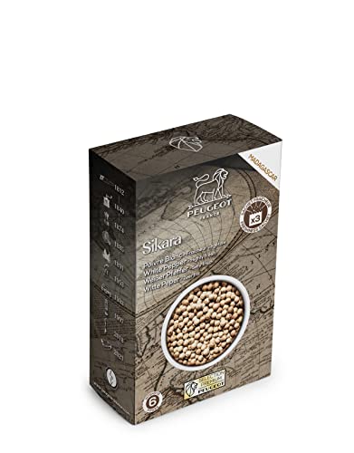 PEUGEOT - Premium Gewürzauswahl - Weißer Sikara-Pfeffer - Pflanzliche Frische - Intensität 6 - Herkunft Madagaskar - Innovative Frischebeutel mit Dreifachschutz - 3x20g PEUGEOT - Premium Gewürzauswahl - Weißer Sikara-Pfeffer - Pflanzliche Frische - Intensität 6 - Herkunft Madagaskar - Innovative Frischebeutel mit Dreifachschutz - 3x20g von PEUGEOT