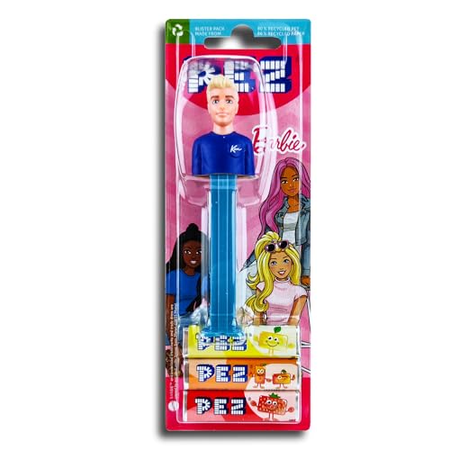 1 x PEZ Spender BARBIE Ken inkl. 2 Päckchen fruchtigen Bonbons 17g von PEZ