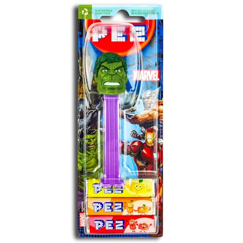 1x PEZ Spender Marvel Hulk inkl. 2 x Pez Bonbons 2 x 8,5 g Ritter von PEZ