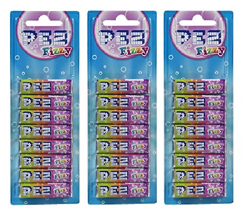 CMJ 3 Packs of 8 FIZZY PEZ Refills Sweets for Pez Dispenser Goody Bag UK von PEZ