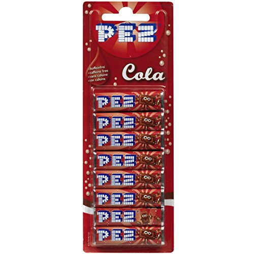 PEZ Bonbons Cola 8 x 8,5 g (1 Packung) Bonbons mit Cola-Geschmack. Koffeinfrei. Gluten- und laktosefrei von PEZ