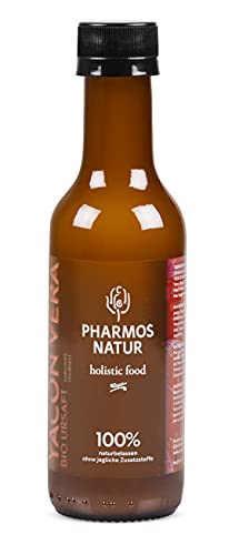 Pharmos Natur Bio Yacon Saft 200 ml – für die Darmgesundheit, Verdauung, Organismus – gesunde Ernährung Vegan von PHARMOS NATUR