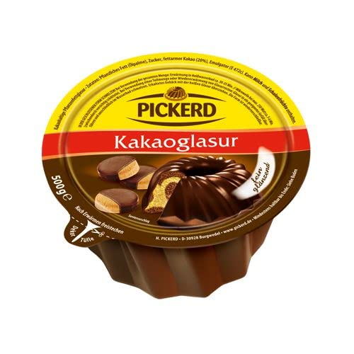 Pickerd Kakaoglasur mit unvergleichlich fein-herben Schokoladengeschmack und besonderen Glanz 500g von Pickerd