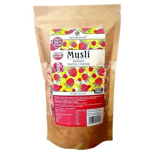 Hafermüsli Himbeere mit Maulbeere glutenfrei Five Przemian 500g Hafermüsli Himbeere mit Maulbeere glutenfrei Five Przemian 500g von Pięć Przemian