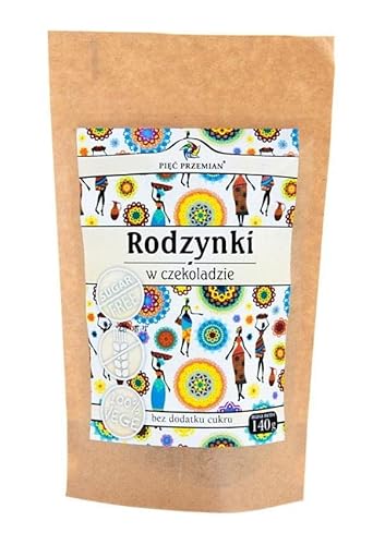 PIĘĆ PRZEMIAN Rosinen in Schokolade ohne Zucker, glutenfrei 140g PIĘĆ PRZEMIAN Rosinen in Schokolade ohne Zucker, glutenfrei 140g von PIĘĆ PRZEMIAN