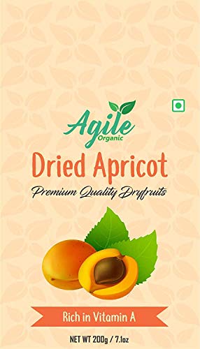 Agile Organic Premium Jumbo Dried Seedless Apricot, 200g | Naturally Sun Dried von PKD